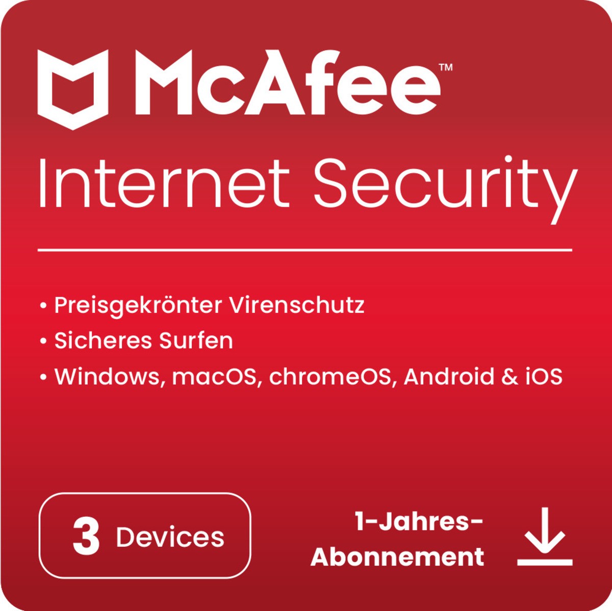 McAfee Internet Security [3 Geräte - 1 Jahr]