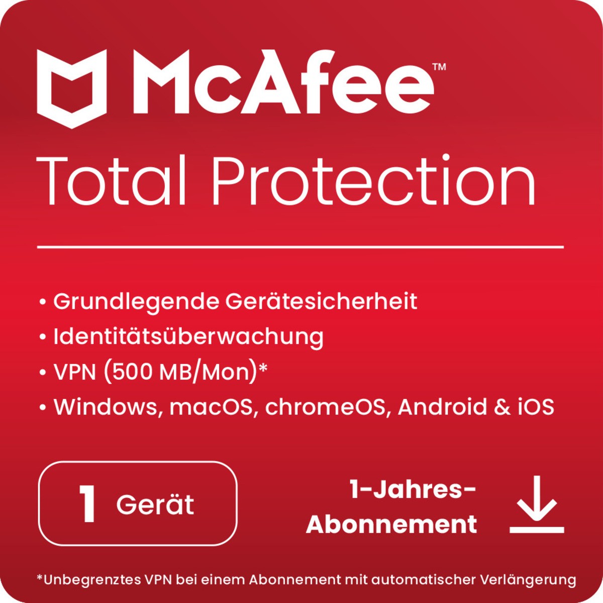 McAfee Total Protection [1 Gerät - 1 Jahr]