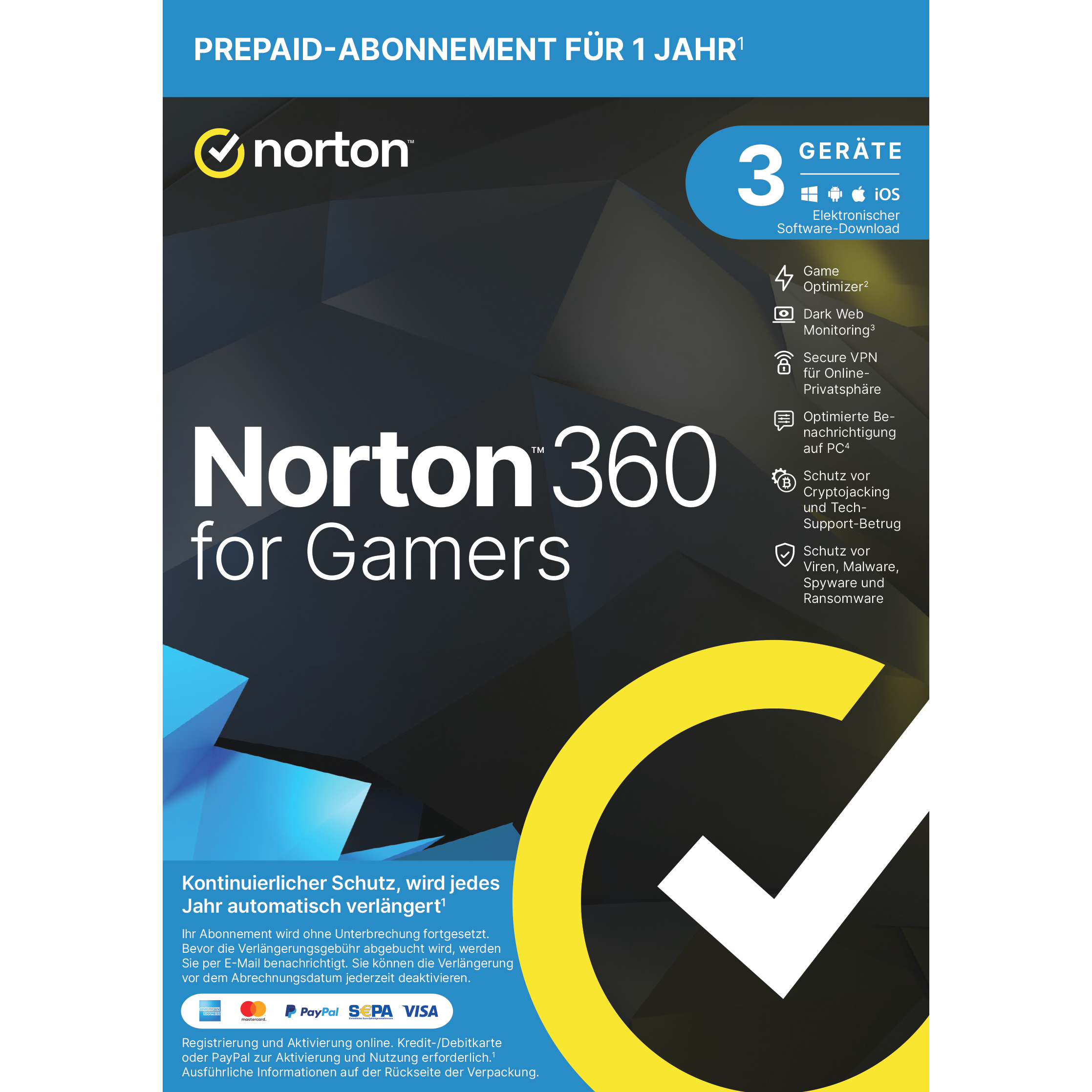 Norton 360 for Gamers [3 Geräte - 1 Jahr]