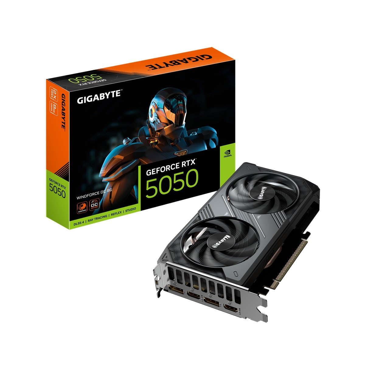 GIGABYTE GeForce RTX 5050 8GB Windforce OC Grafikkarte - 8GB GDDR6, 2x HDMI, 2x DP