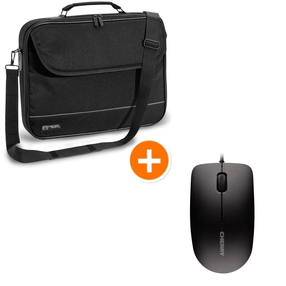 PEDEA Notebooktasche "FAIR" 15,6", schwarz + CHERRY MC 1000 Maus