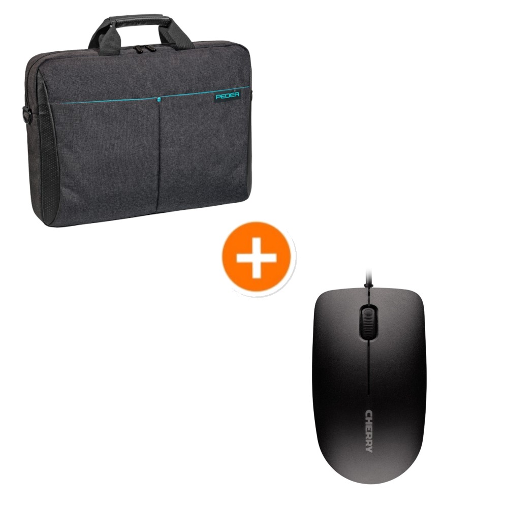 PEDEA Notebooktasche "Lifestyle" bis 17,3" + CHERRY MC 1000 Maus [für Notebooks bis 43,9cm]