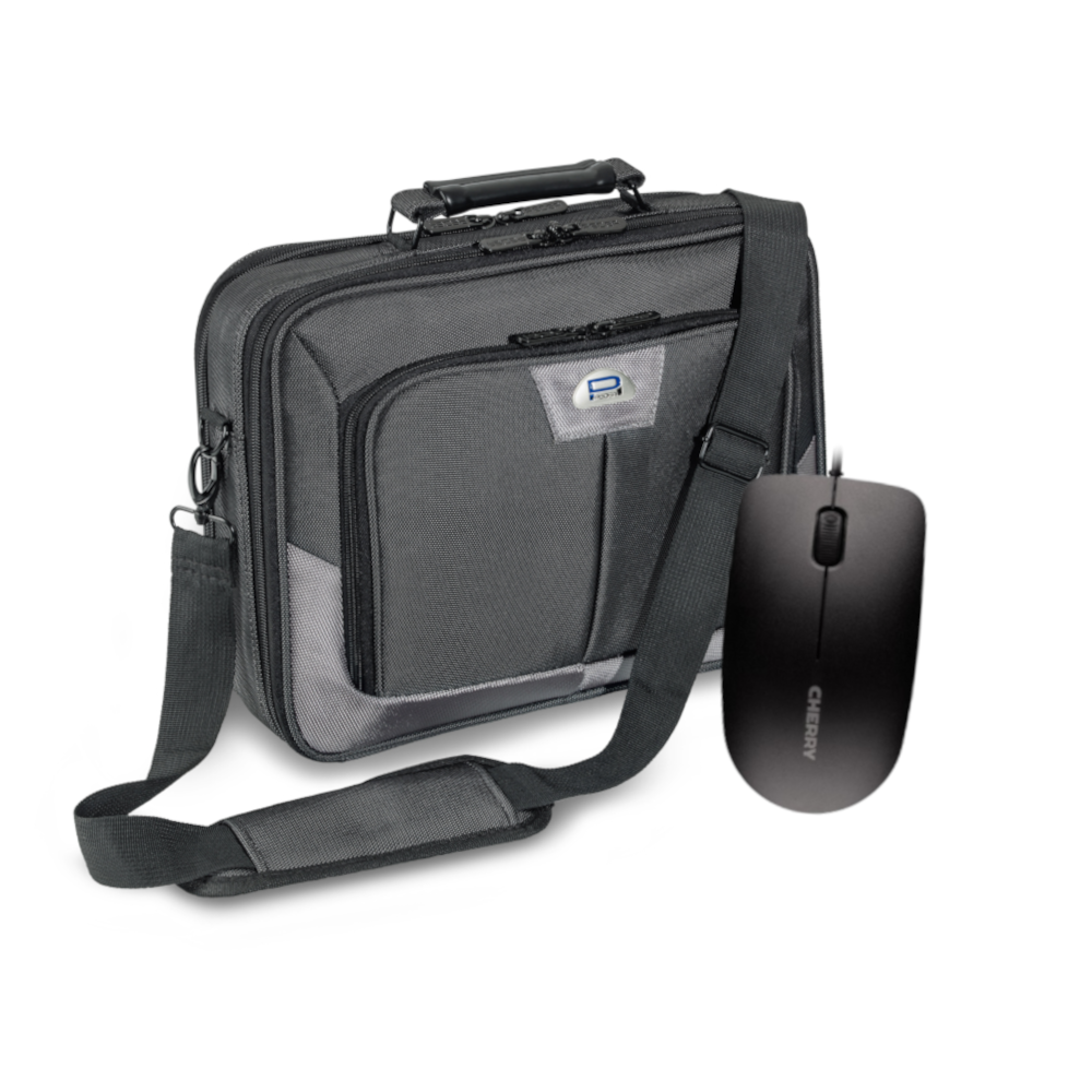 PEDEA Notebooktasche "Premium", 17,3" + CHERRY MC 1000 Maus [für Notebooks bis 43,9cm]