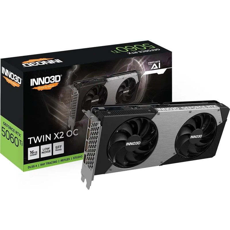 INNO3D GeForce RTX 5060 Ti 16GB TWIN X2 OC - 16GB GDDR7, HDMI, 3x DP