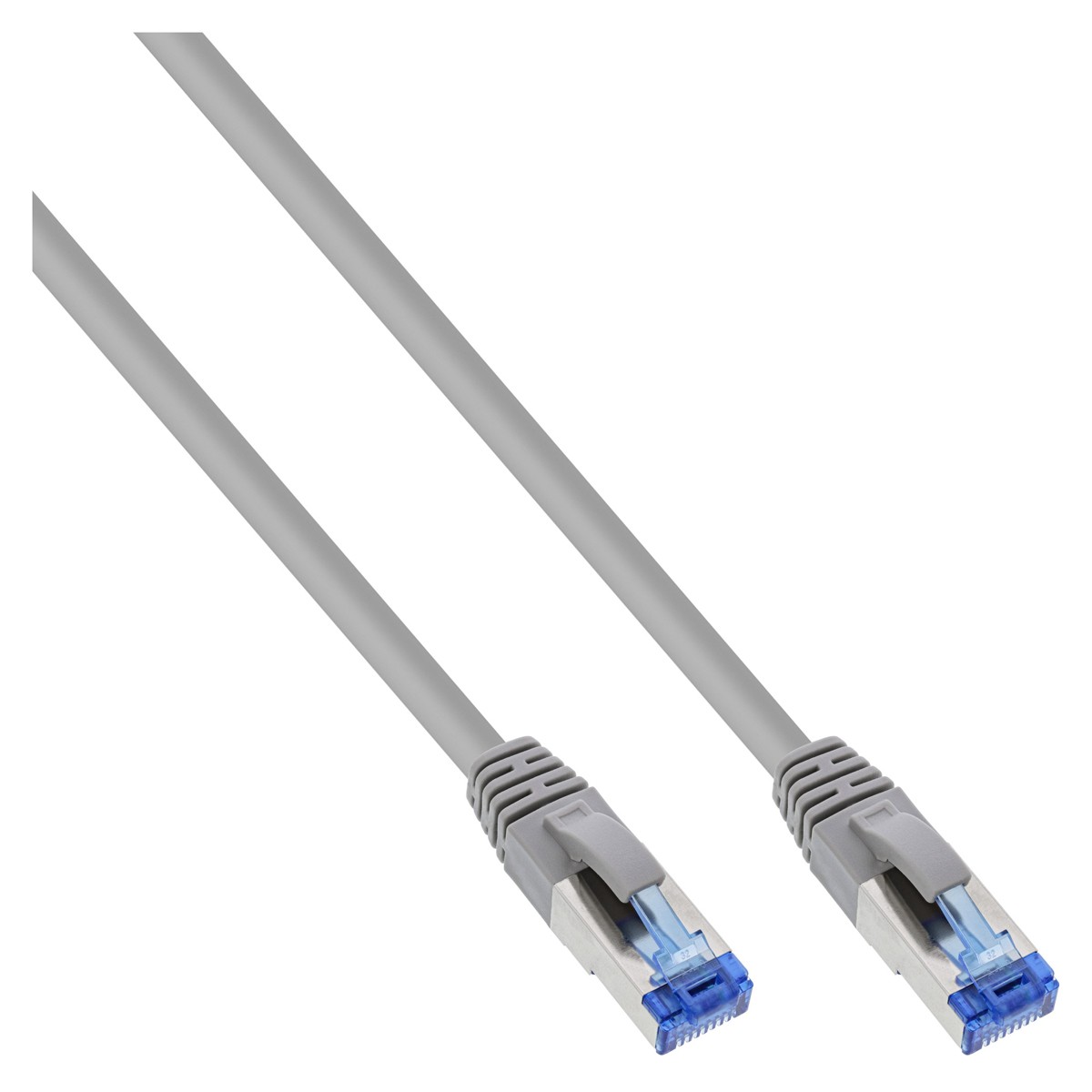 KAB IN InLine Patchkabel, S/FTP (PiMf), Cat.6A 500MHz, halogenfrei, Kupfer, grau, 0,5m