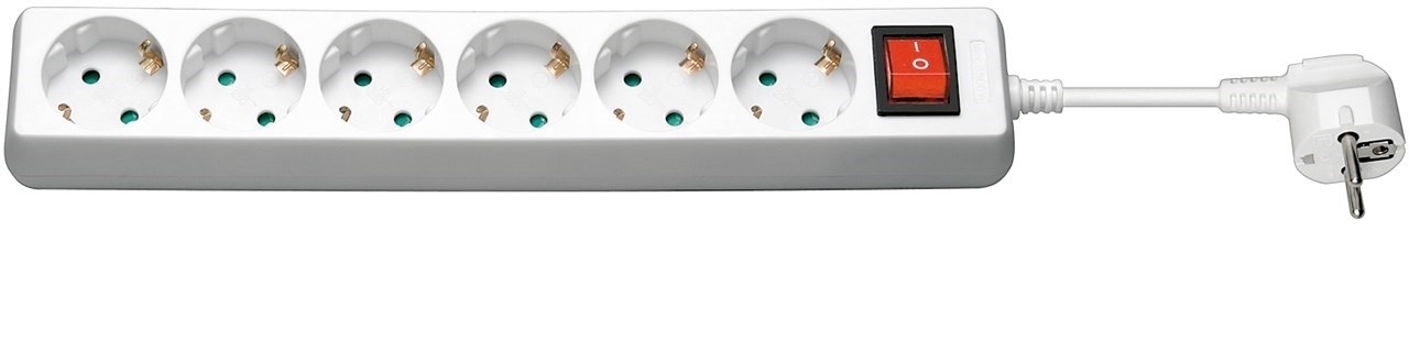 Goobay Steckdosenleiste mit Schalter 1,5 m, Weiß