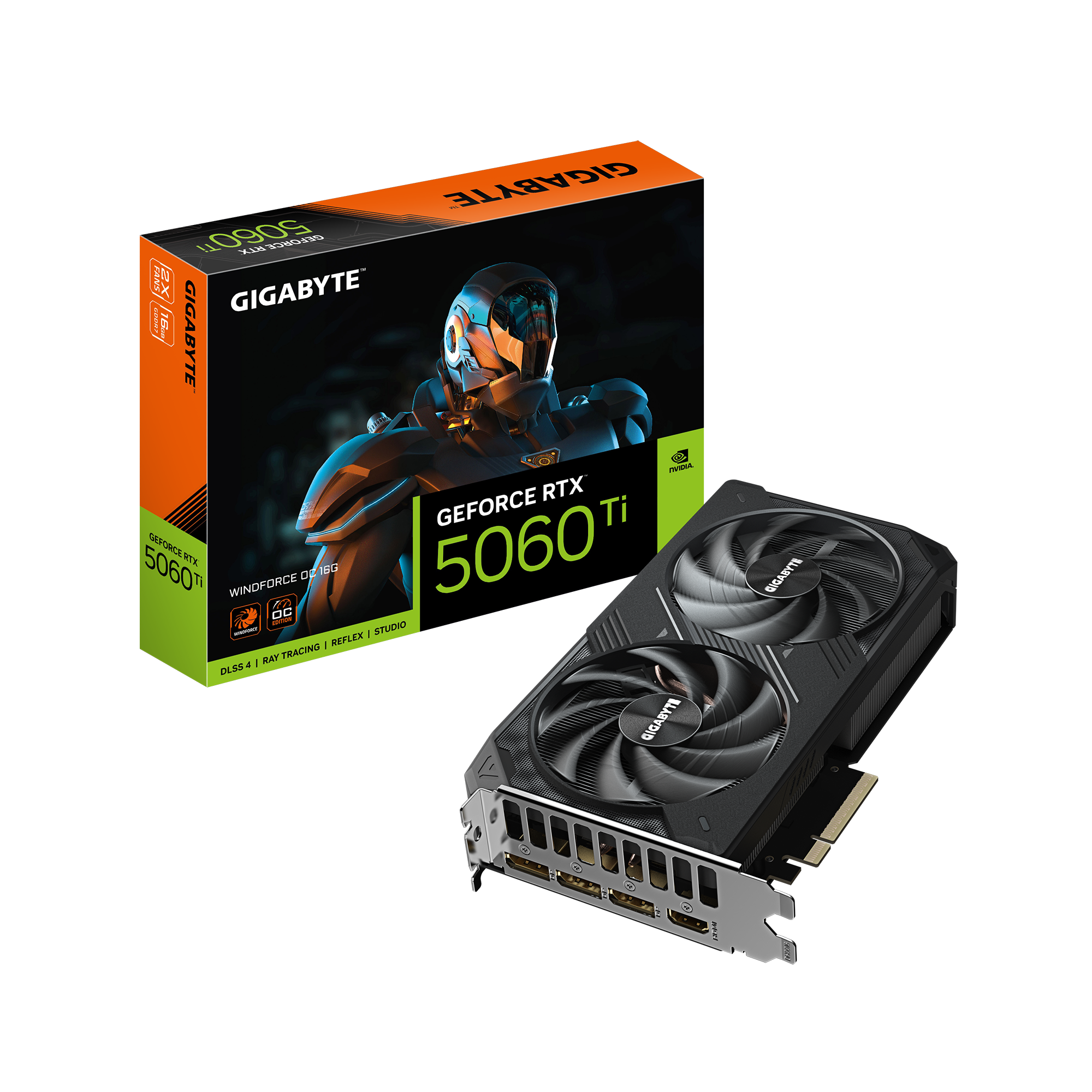 GIGABYTE GeForce RTX 5060 Ti 16GB Windforce OC - 16GB GDDR7, HDMI, 3x DP