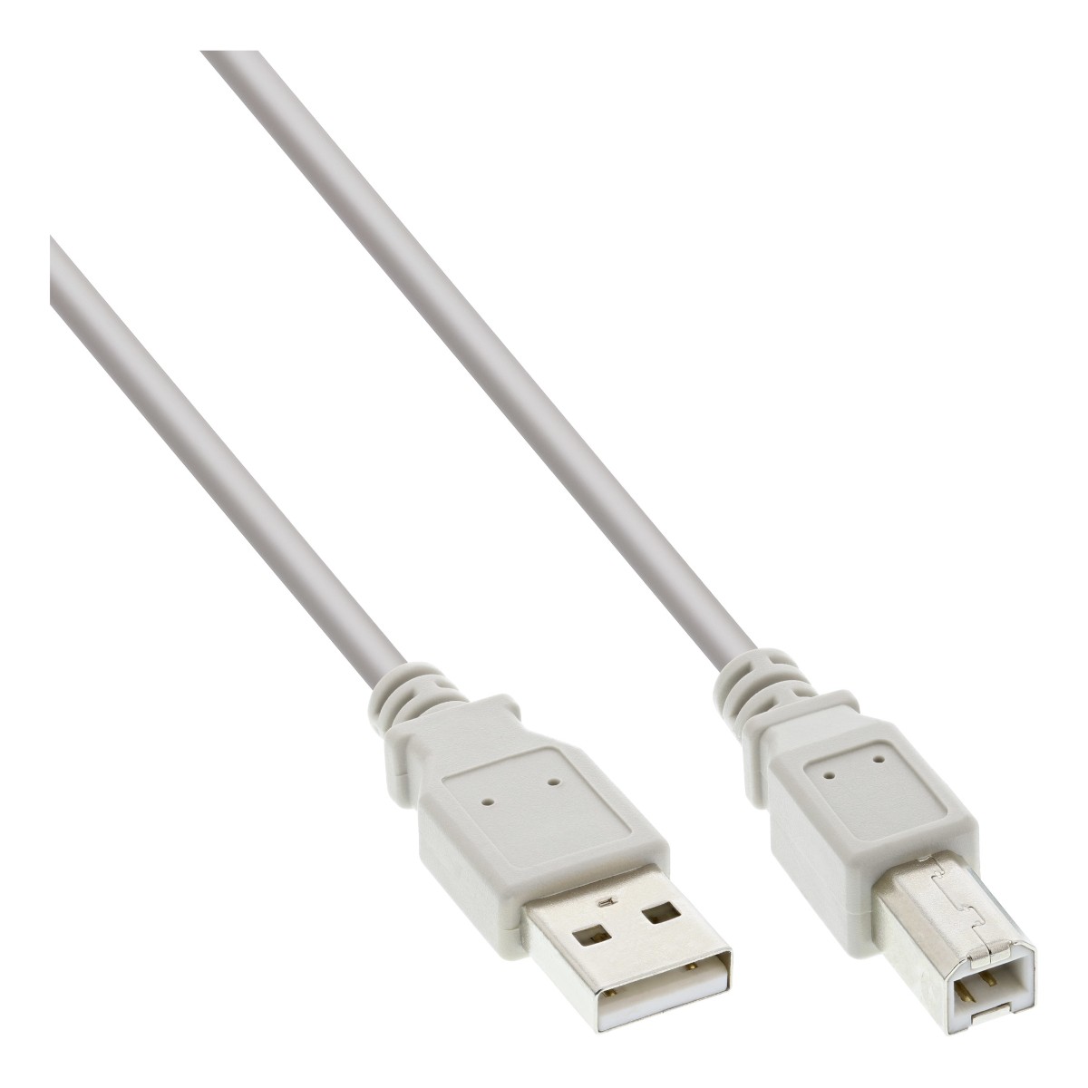 InLine® USB 2.0 Kabel, A an B, beige, 1m