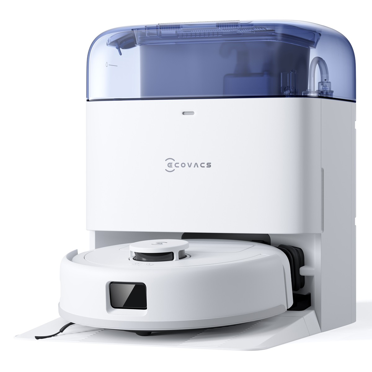 ECOVACS DEEBOT MINI Blau/Weiß Saug-Wisch-Roboter mit Reinigungsstation