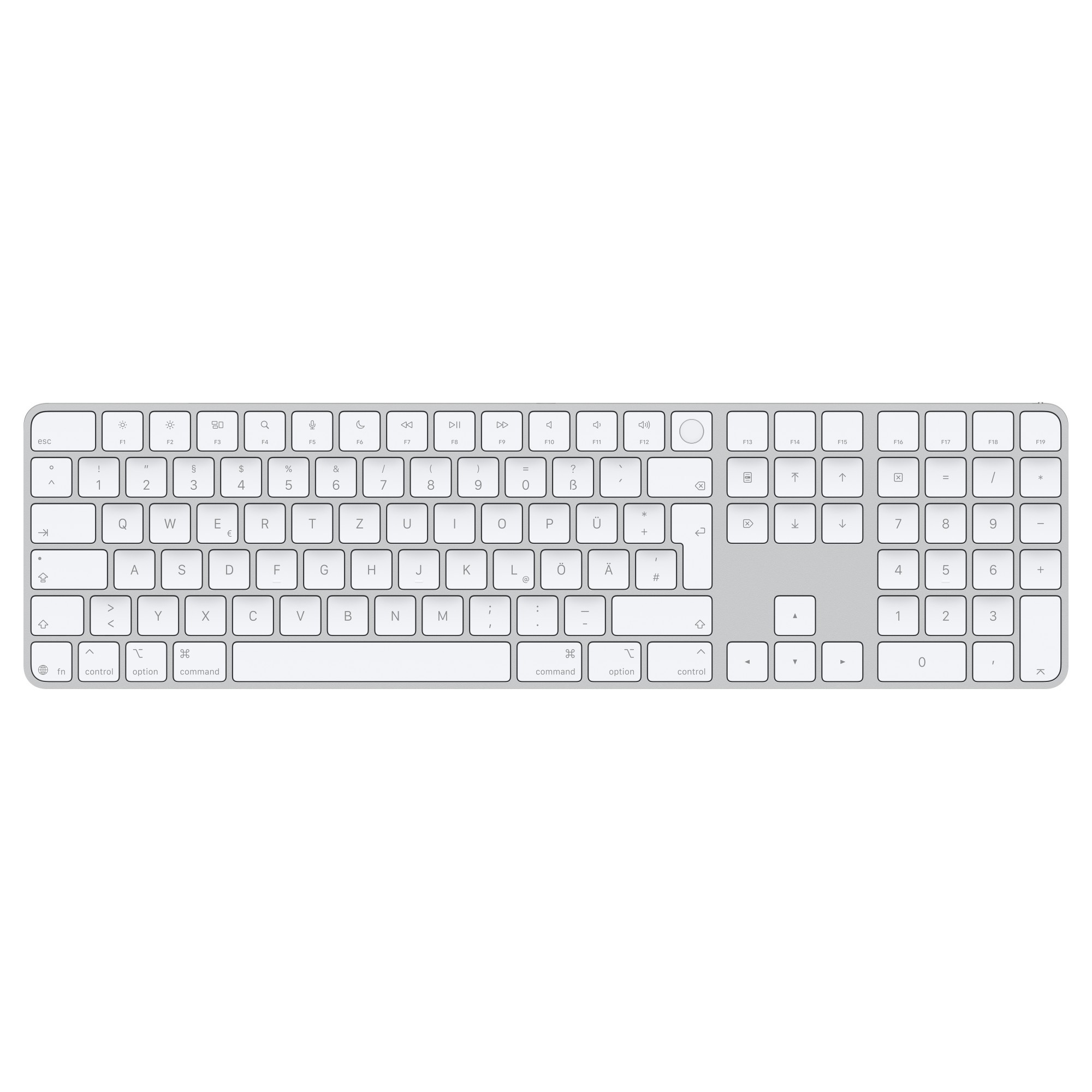 Apple Magic Keyboard weiß mit Touch ID mit Ziffernblock weiße Tasten