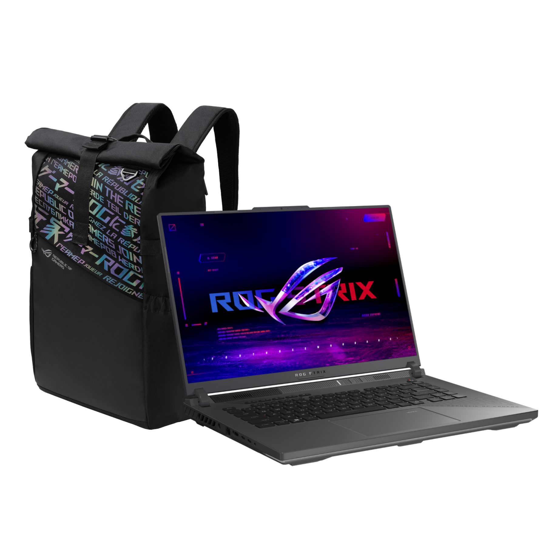 ASUS ROG Strix 16 G614PM-RV026 + ASUS ROG BP4701 Rucksack - 16" WUXGA IPS, 165Hz, AMD Ryzen 9-8940HX , 16GB RAM, 1000GB SSD, Ge