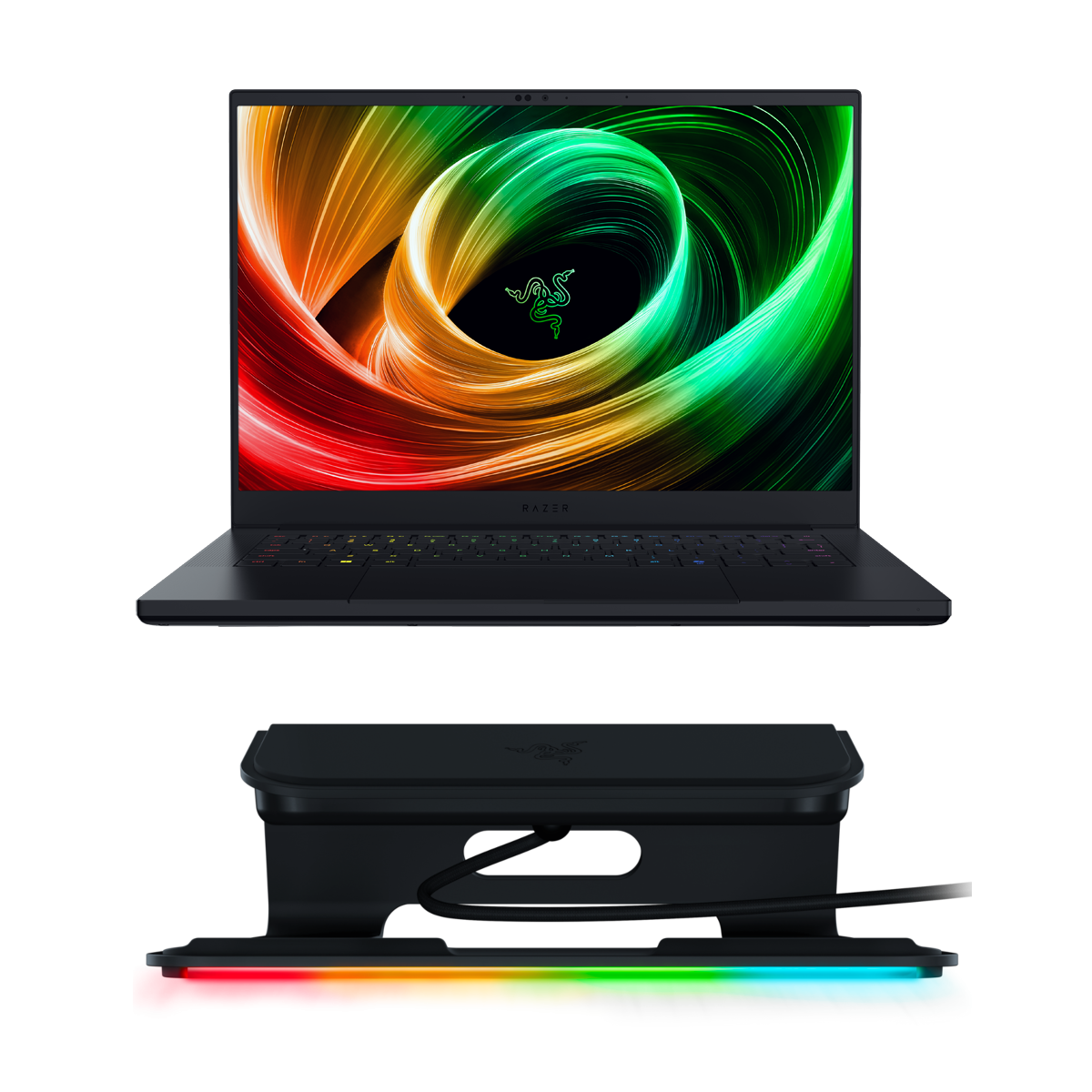 Razer Blade 14 + Razer Laptop Stand Chroma - 14" QHD+ 120Hz OLED Display, AMD Ryzen 9 AI 365, 32GB RAM, 1TB SSD, NVIDIA GeForce 