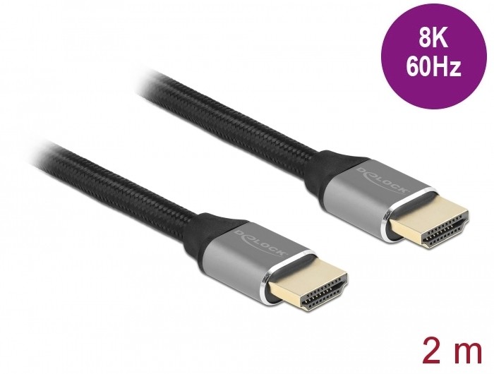 Delock Ultra High Speed HDMI Kabel 48 Gbps 8K 60 Hz grau, 2m