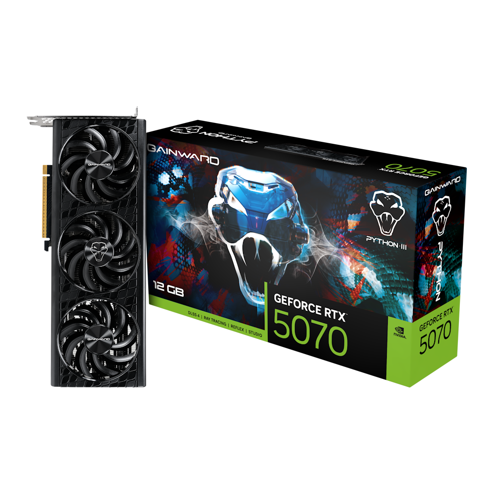Gainward GeForce RTX 5070 Python III - 12GB GDDR7, HDMI, 3x DP