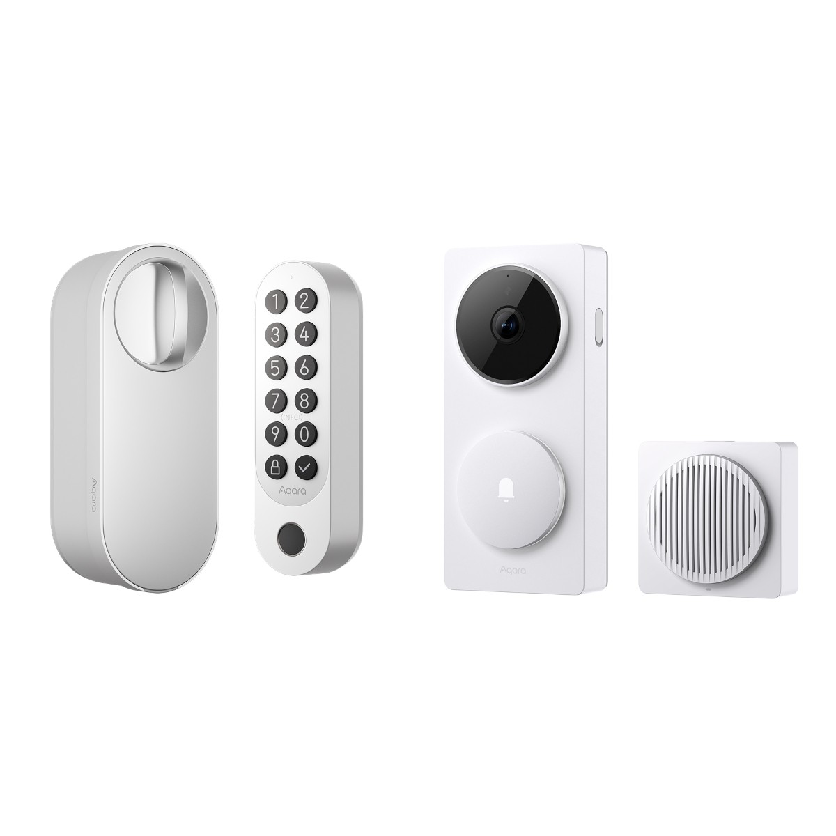 Aqara Smart Lock U200 + Doorbell Camera Hub G410 Weiß U200 + G410 Weiß