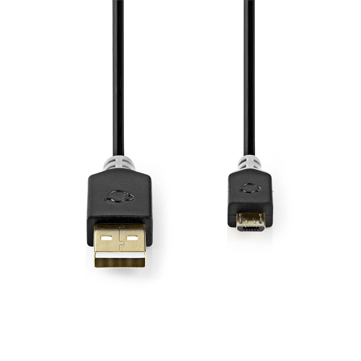 Nedis USB-Kabel | USB 2.0 | USB-A Stecker | USB Micro-B Stecker | 480 Mbps | Vergoldet | 2.00 m | rund | PVC | Anthrazit | Verpa