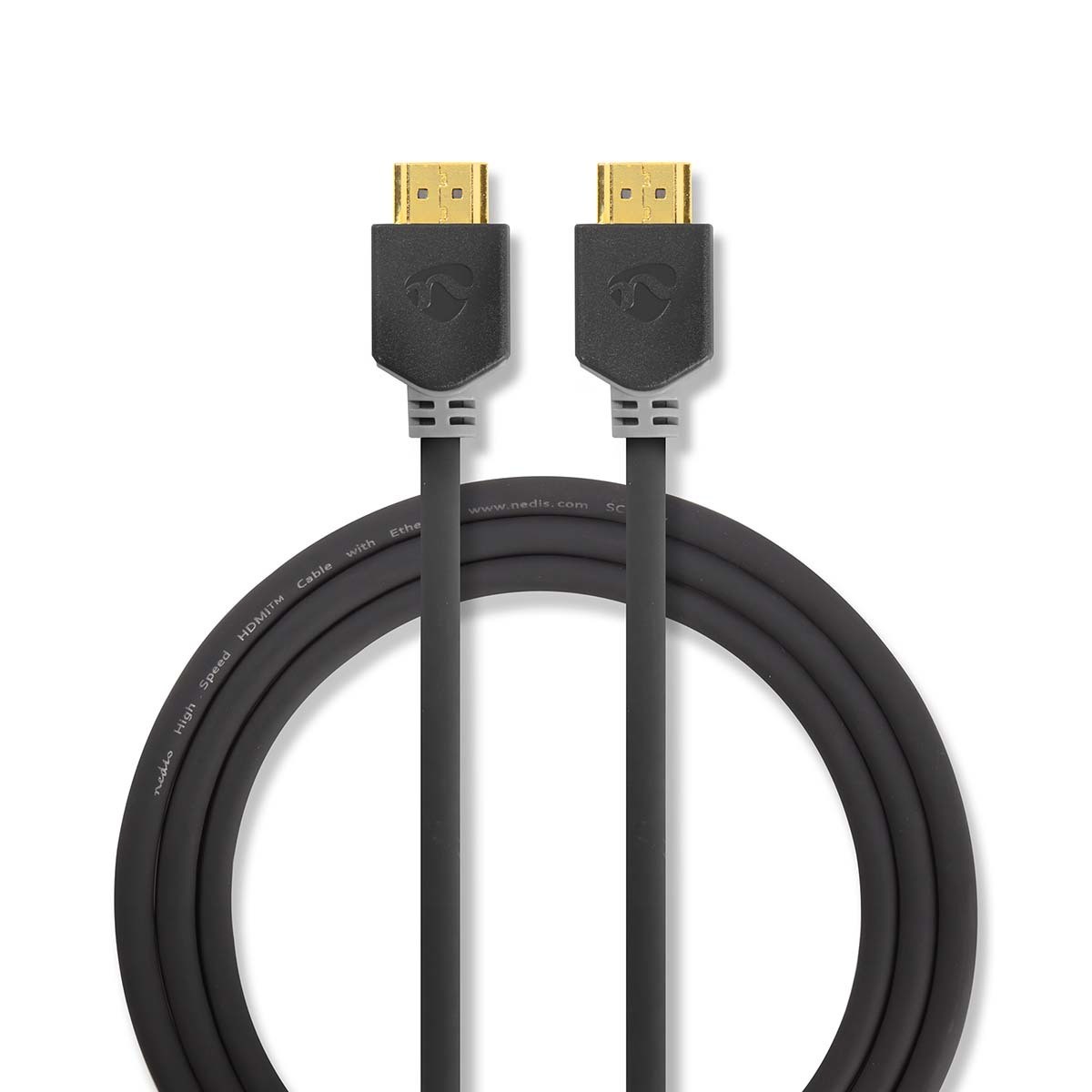 Nedis High Speed HDMI ™ Kabel mit Ethernet | HDMI™ Stecker | 4K@60Hz | ARC | 18 Gbps | 10.0 m | rund | PVC | Anthrazit | Verpack