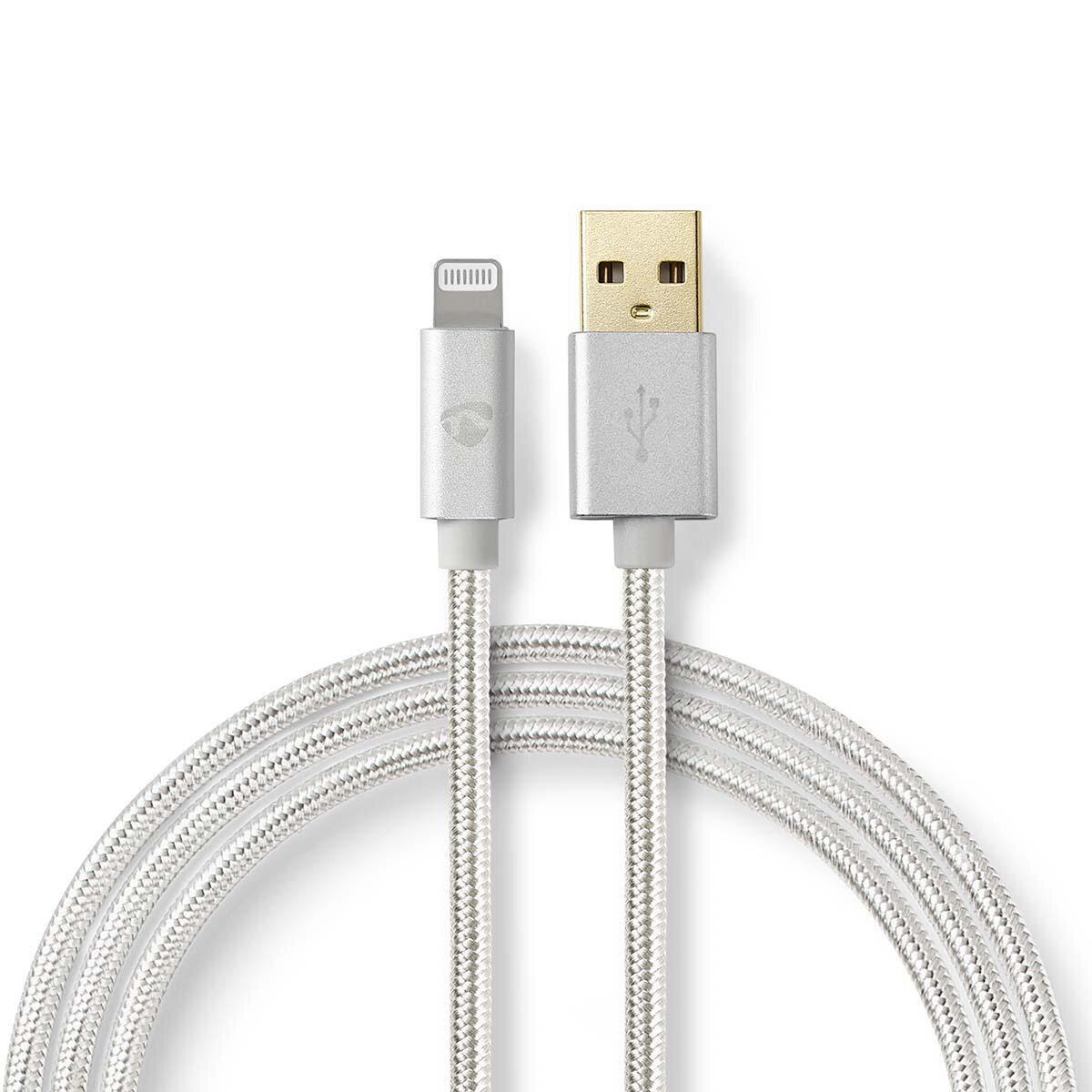 Nedis USB-Kabel | USB 2.0 | Apple Lightning 8-Pin | USB-A Stecker | 480 Mbps | Vergoldet | 3.00 m | rund | Geflochten / Nylon | 