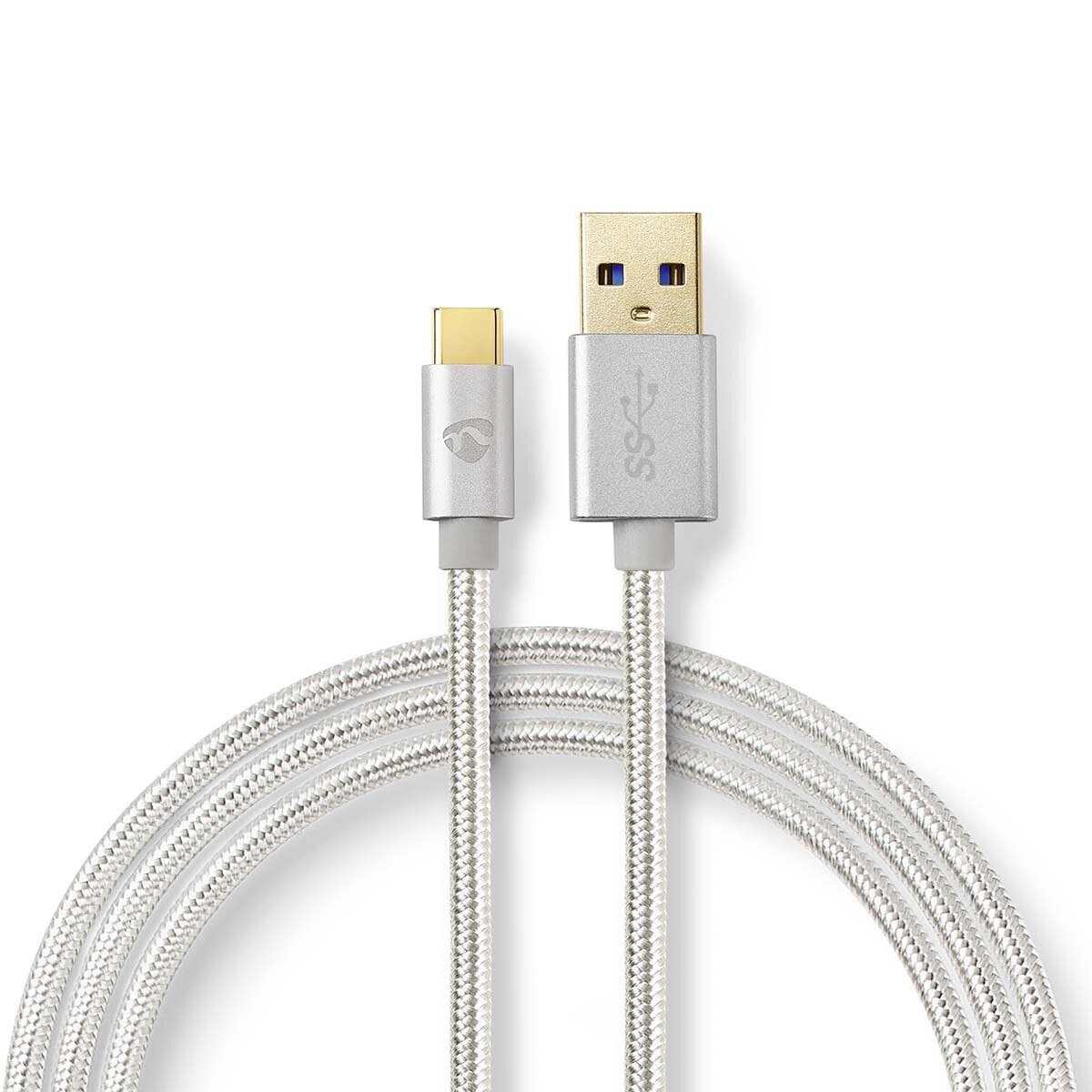Nedis USB-Kabel | USB 3.2 Gen 1 | USB-A Stecker | USB-C™ Stecker | 5 Gbps | Vergoldet | 1.00 m | rund | Geflochten / Nylon | Alu