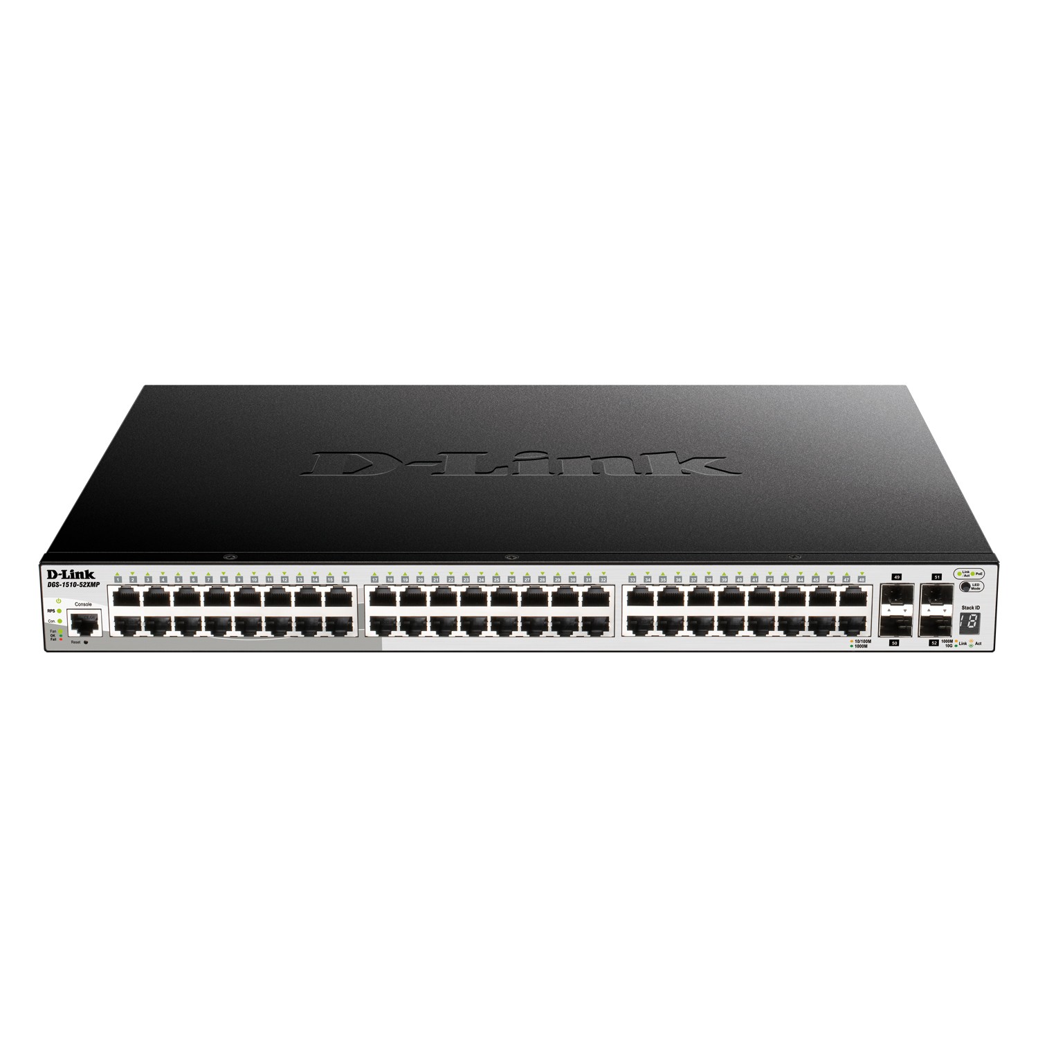 D-Link DGS-1510-52XMP Smart Managed Switch 48x Gigabit Ethernet PoE+ (max. 370 W), 4x 10 Gbit/s SFP+