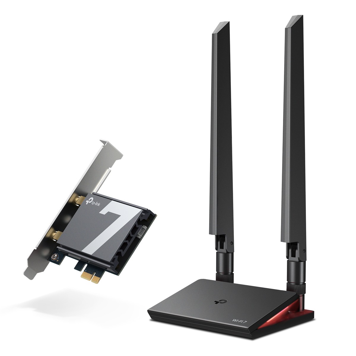 TP-Link Archer TBE550E WiFi 7 Bluetooth 5.4 Adapter BE9300 Triband, PCI Express, 2x Externe Antenne