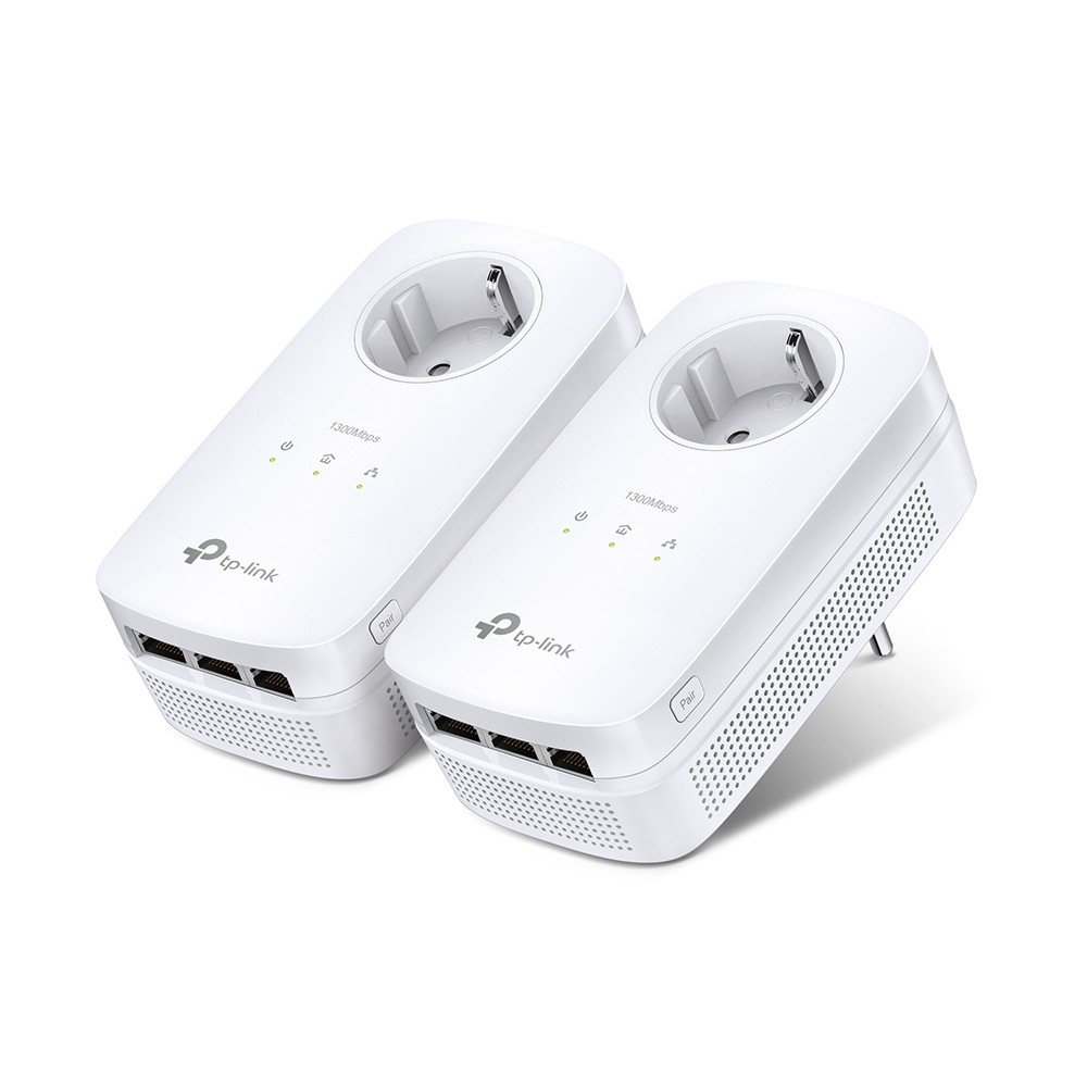 TP-Link AV1300 Gigabit Powerline Set 2 x Adapter, bis zu 1.300 Mbit/s, 300m Reichweite, 3x Gigabit LAN