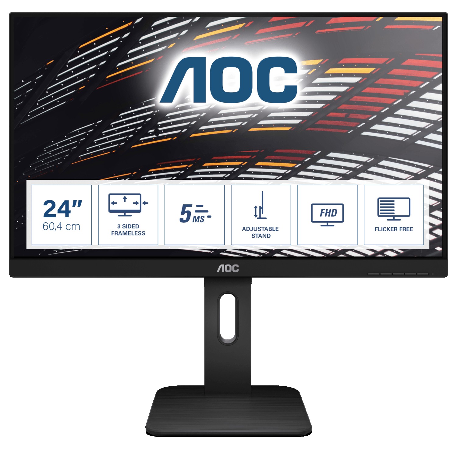 AOC 24P1 Office Monitor - IPS, Höhenverstellung, Lautsprecher