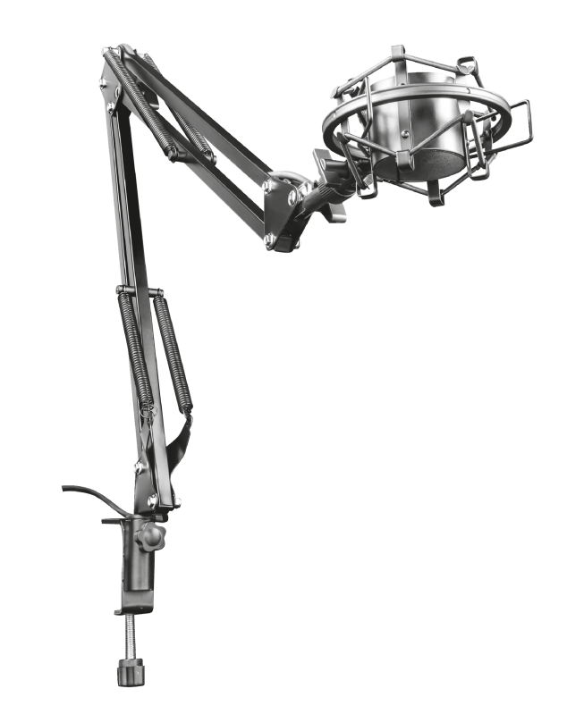 Trust Gaming GXT 253 Emita Mikrofon Arm, Einstellbarer Tischarm zum Streamen und VLogging