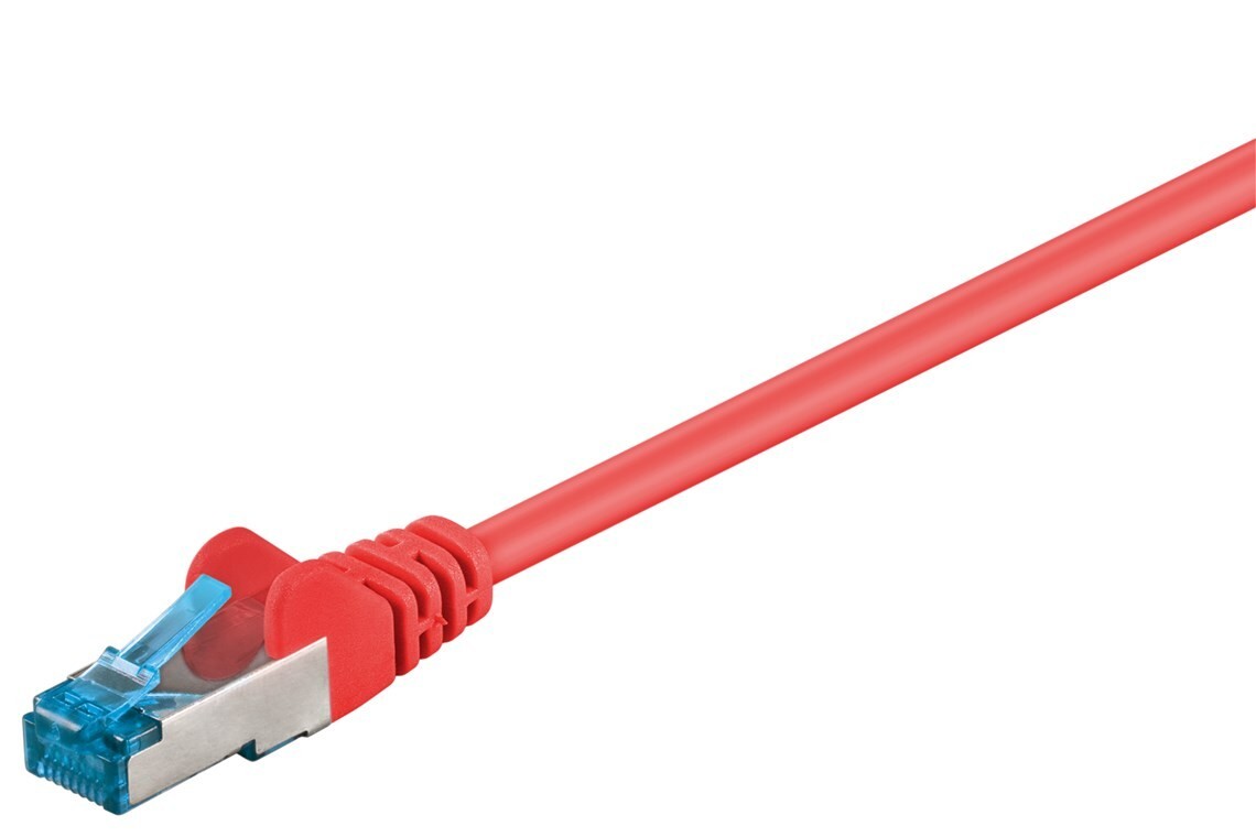Goobay CAT 6A Patchkabel, S/FTP (PiMF), Rot 1m
