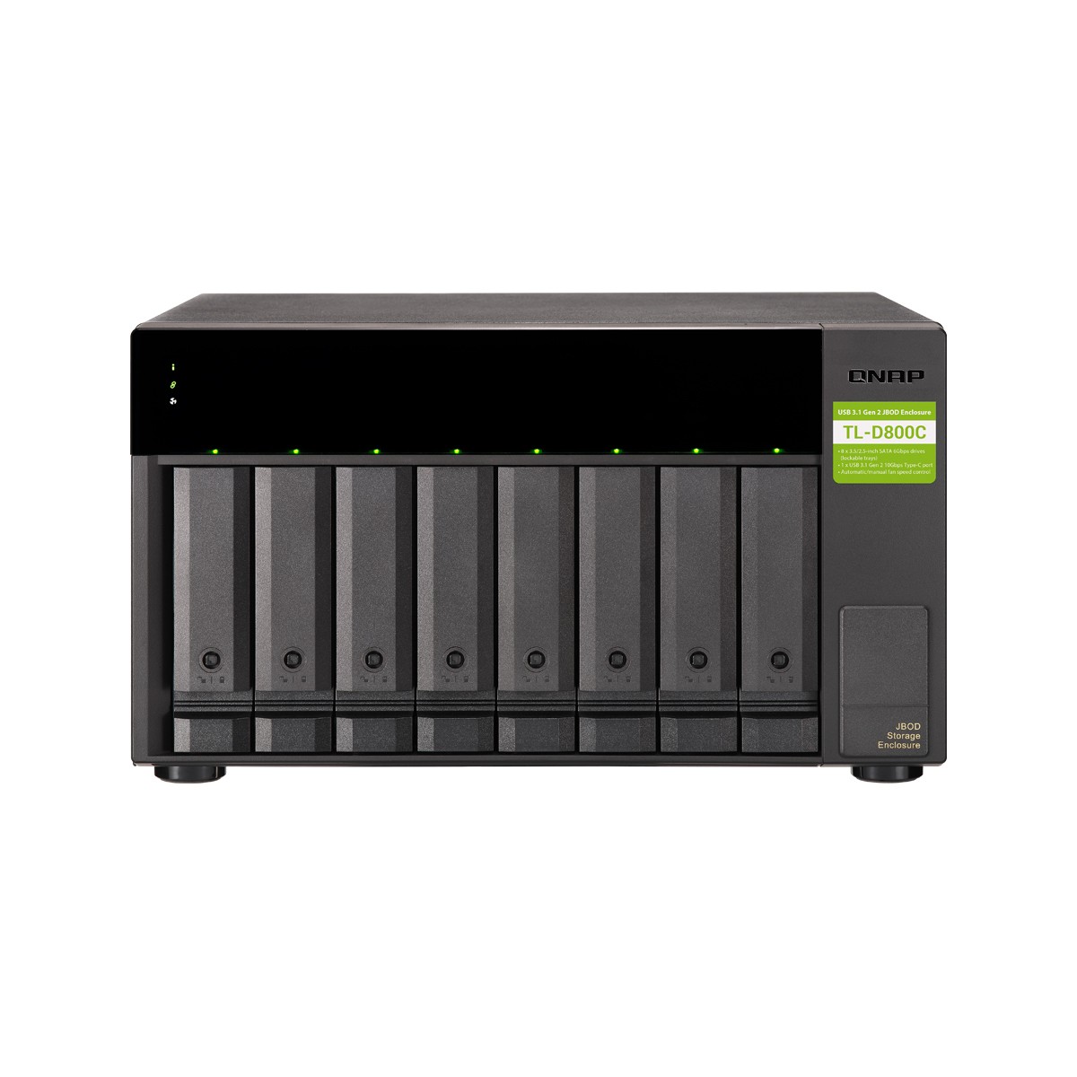 QNAP TL-D800C Erweiterungsgehäuse 8-Bay [0/8 HDD/SSD, 1x USB 3.2 Gen 2 Type-C]
