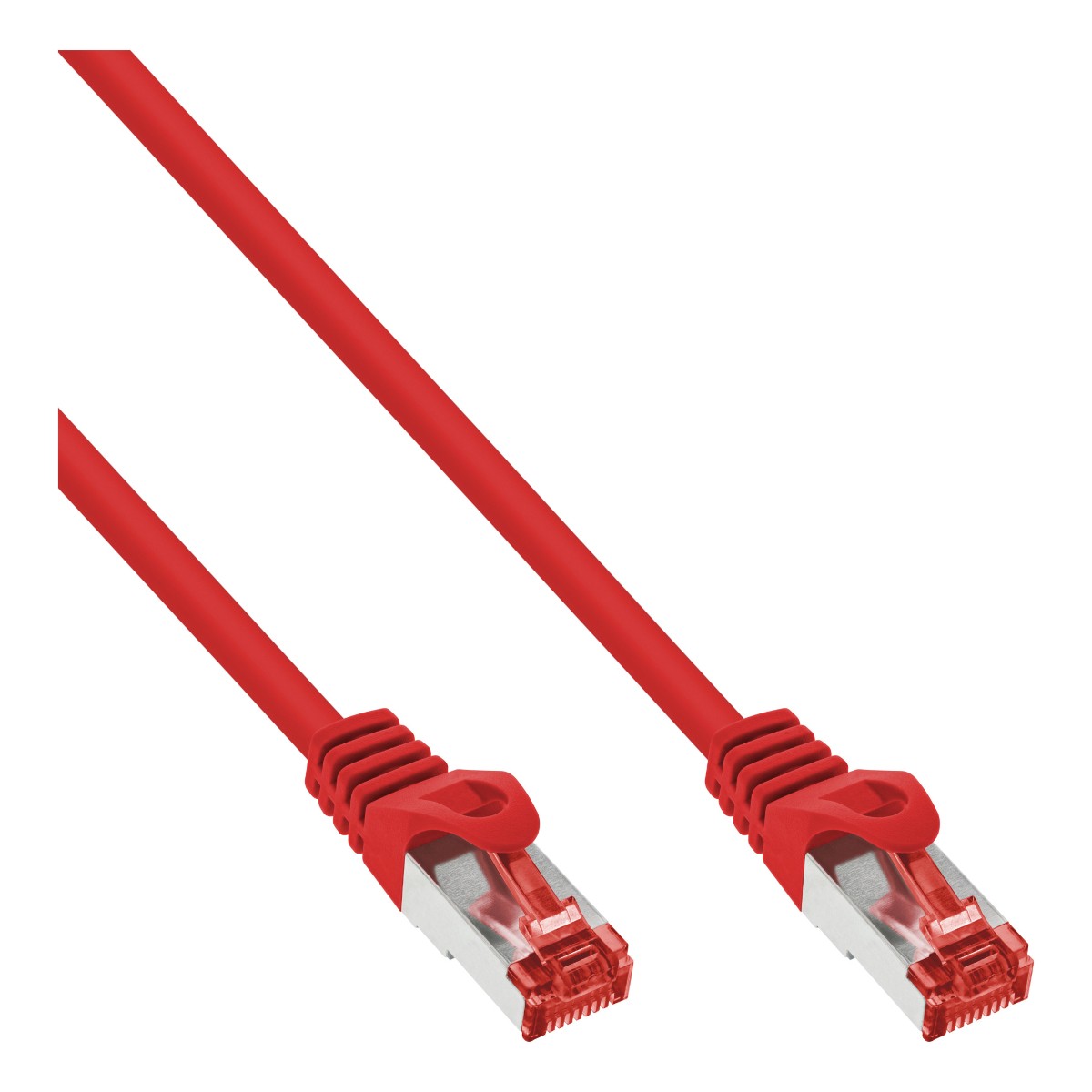 InLine® Patchkabel, S/FTP (PiMf), Cat.6 250MHz, PVC, Kupfer, rot, 0,5m