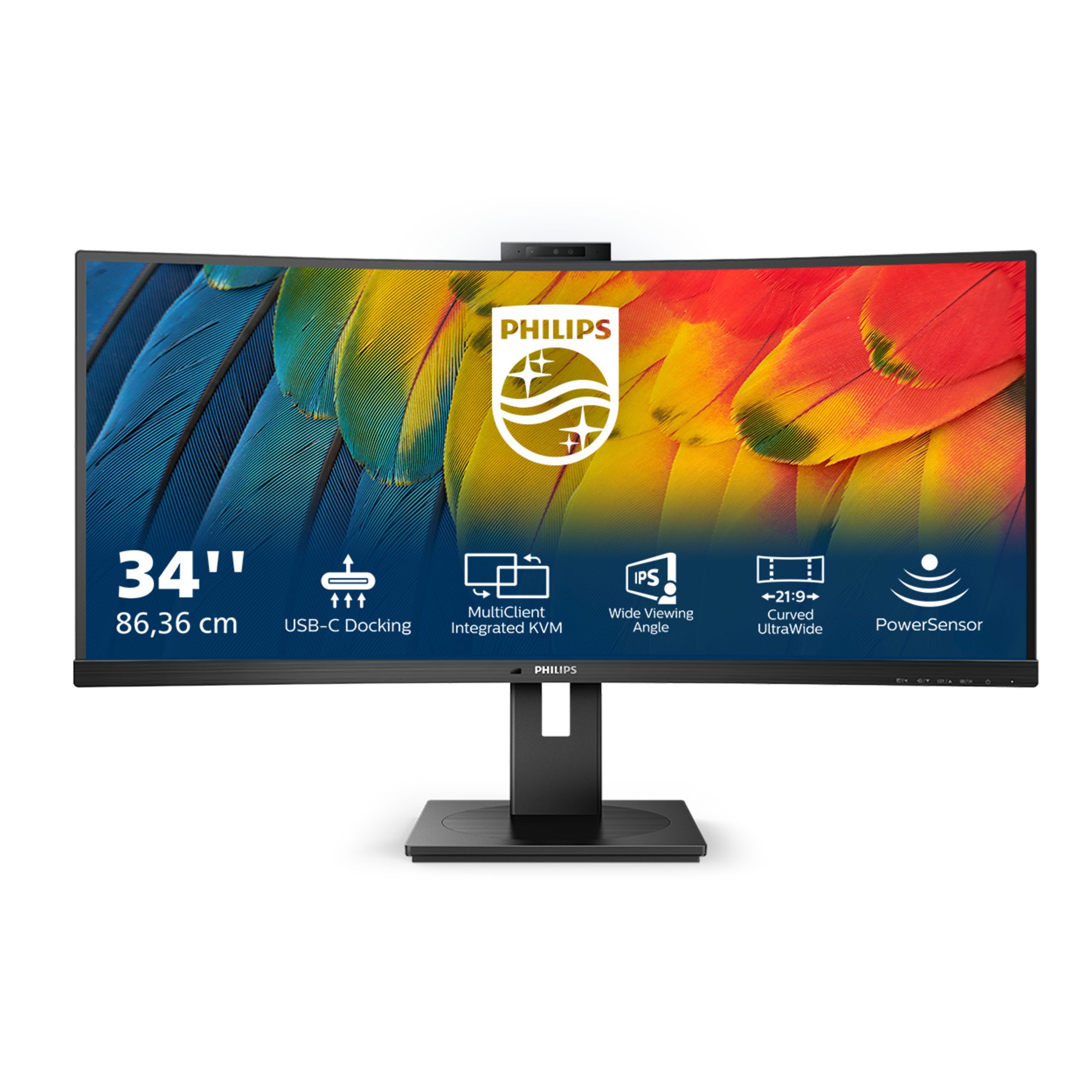 Philips 34B1U5600CH Office Monitor - UWQHD, Webcam, USB-C