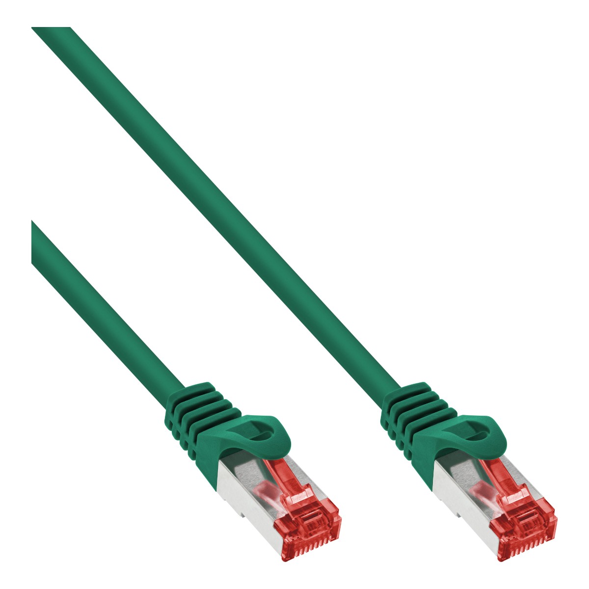 InLine® Patchkabel, S/FTP (PiMf), Cat.6 250MHz, PVC, Kupfer, grün, 0,5m