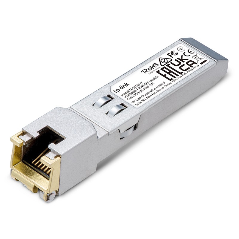 TP-Link SM331T Transceiver-Modul SFP, 1000Base-T, 1.25 Gbiz/s, LC Duplex, bis zu 100 m
