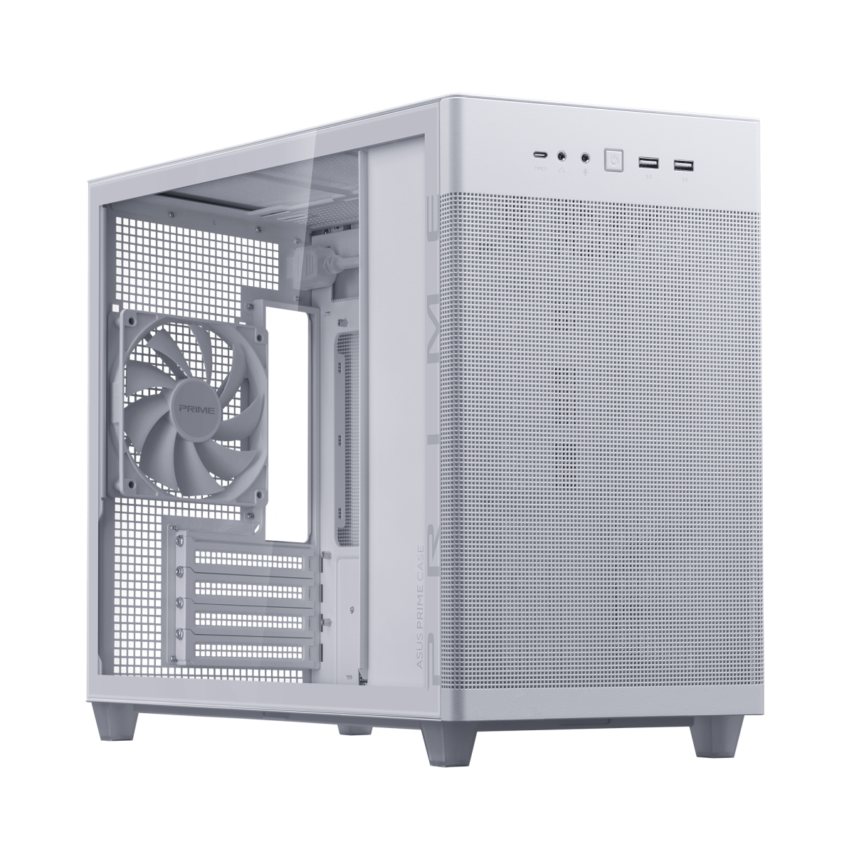 ASUS Prime AP201 TG White Edition | MicroATX PC-Gehäuse