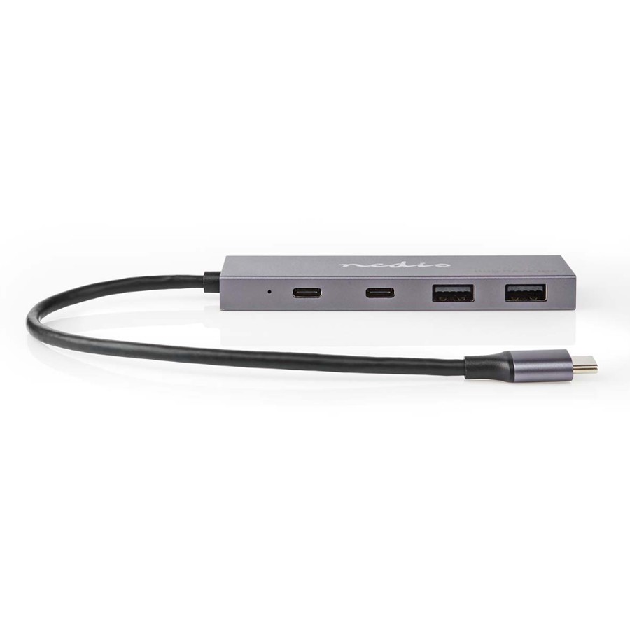 Nedis USB-Hub 1x USB-C™ 3.2 Gen2 - 2x USB-A 3.2 Gen2 , 2x USB-C™ 3.2 Gen2, 4-Port port(s), USB 3.2 Gen2, Stromversorgung über US