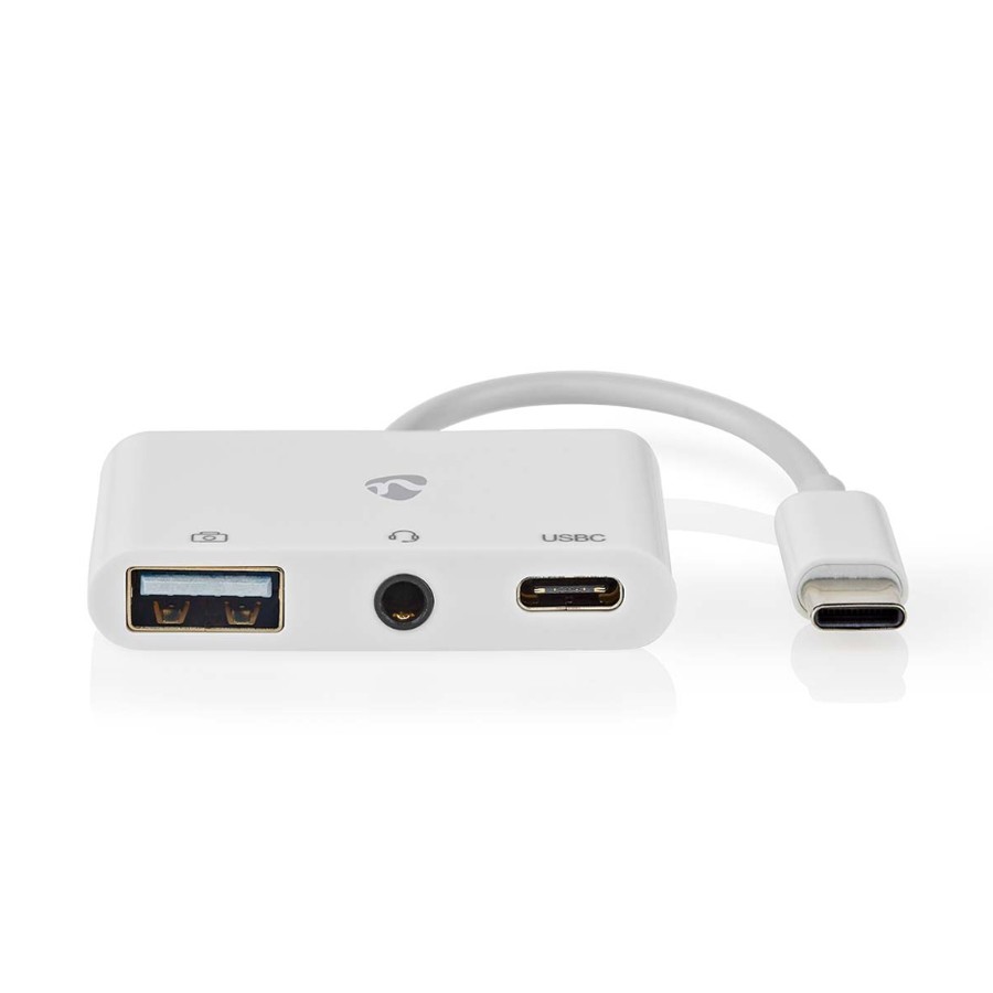 Nedis USB Multi-Port-Adapter USB 2.0 - USB-C™ Buchse, USB-A Buchse, USB-C™ Buchse, 3.5 mm Buchse, 480 Mbps