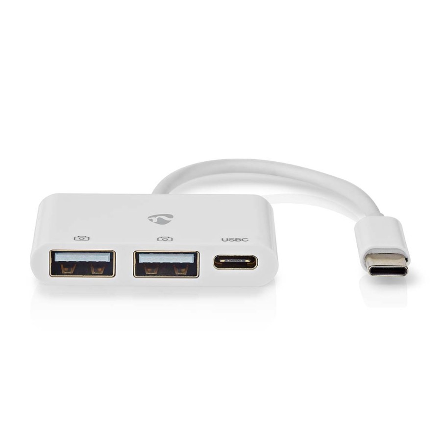 Nedis USB-Hub 1x USB-C™ 1x USB-C™ - 2x USB 2.0 A, 3-Port port(s), Stromversorgung über USB