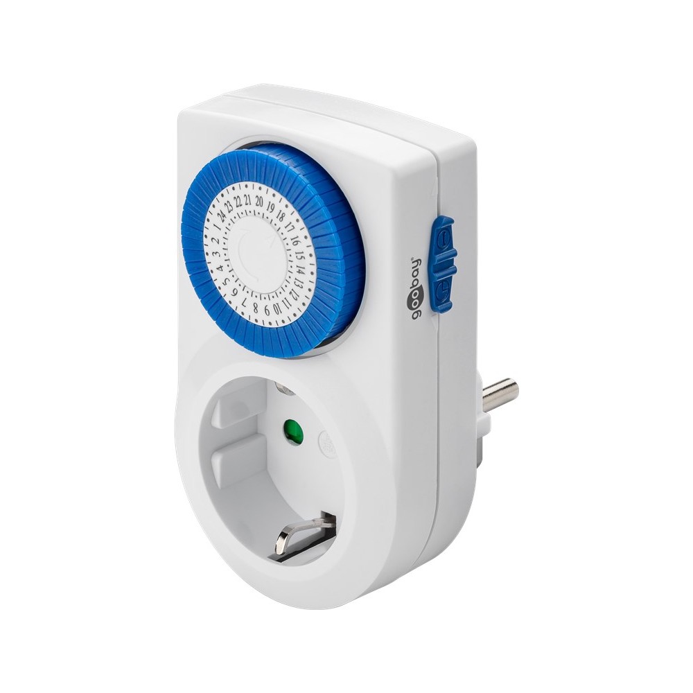 Goobay Analoge Zeitschaltuhr, bis zu 48 Timerzeiten, Schalter für Dauerbetrieb