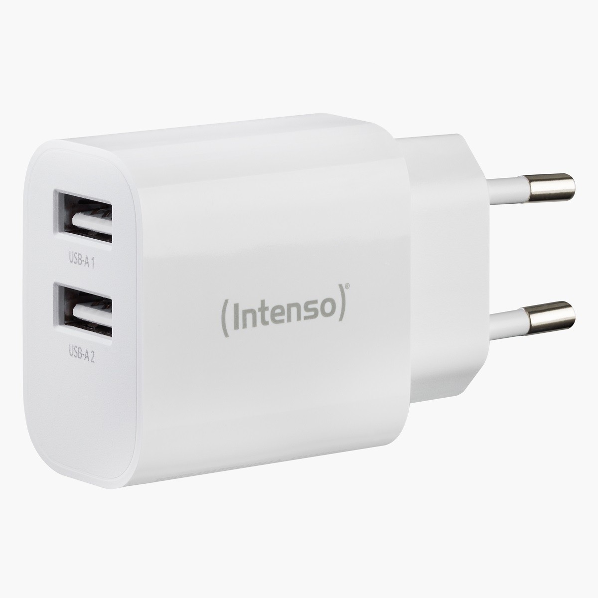 Intenso Power Adapter W30AC, Anschlüsse: 1x USB-A, 1x USB-C - Output: max. 24 Watt, Weiß