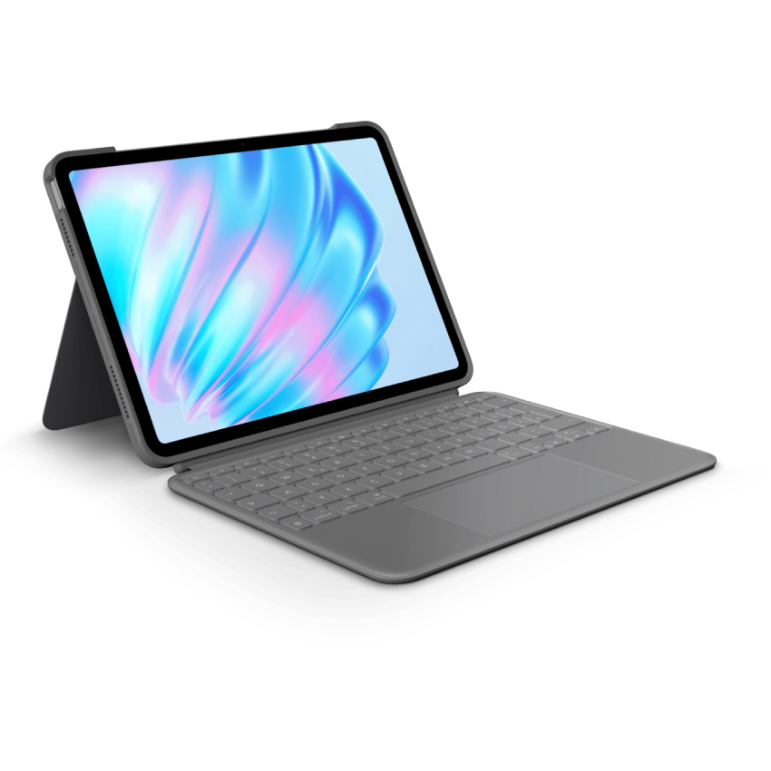 Logitech Combo Touch Tastaturhülle für iPad Air 11" (M2 und M3)  iPad Air (5. Generation), Oxford Grey, DE-Layout