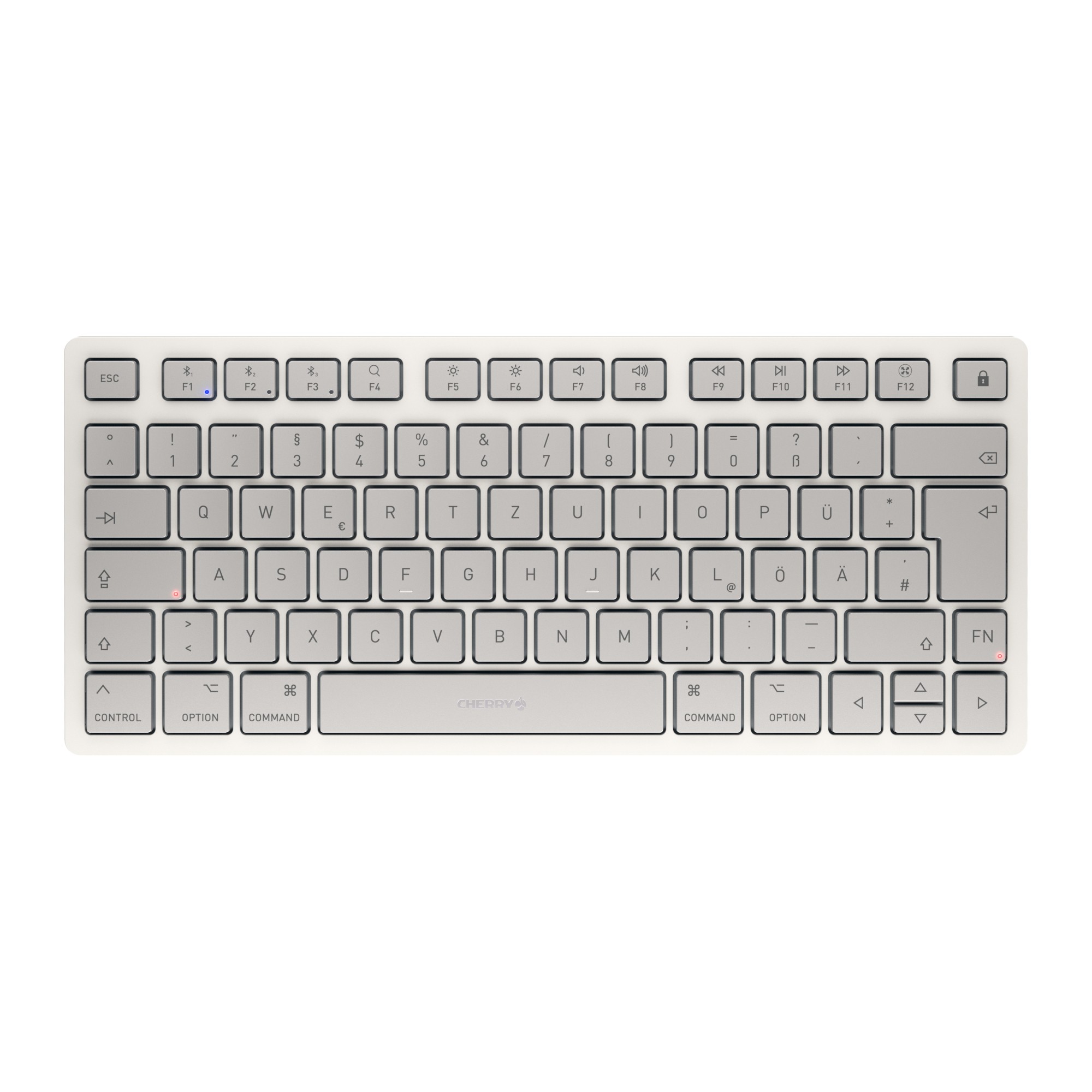 CHERRY KW 7100 mini BT for Mac, Weiß Kabellose Bluetooth Kompakttastatur für Mac