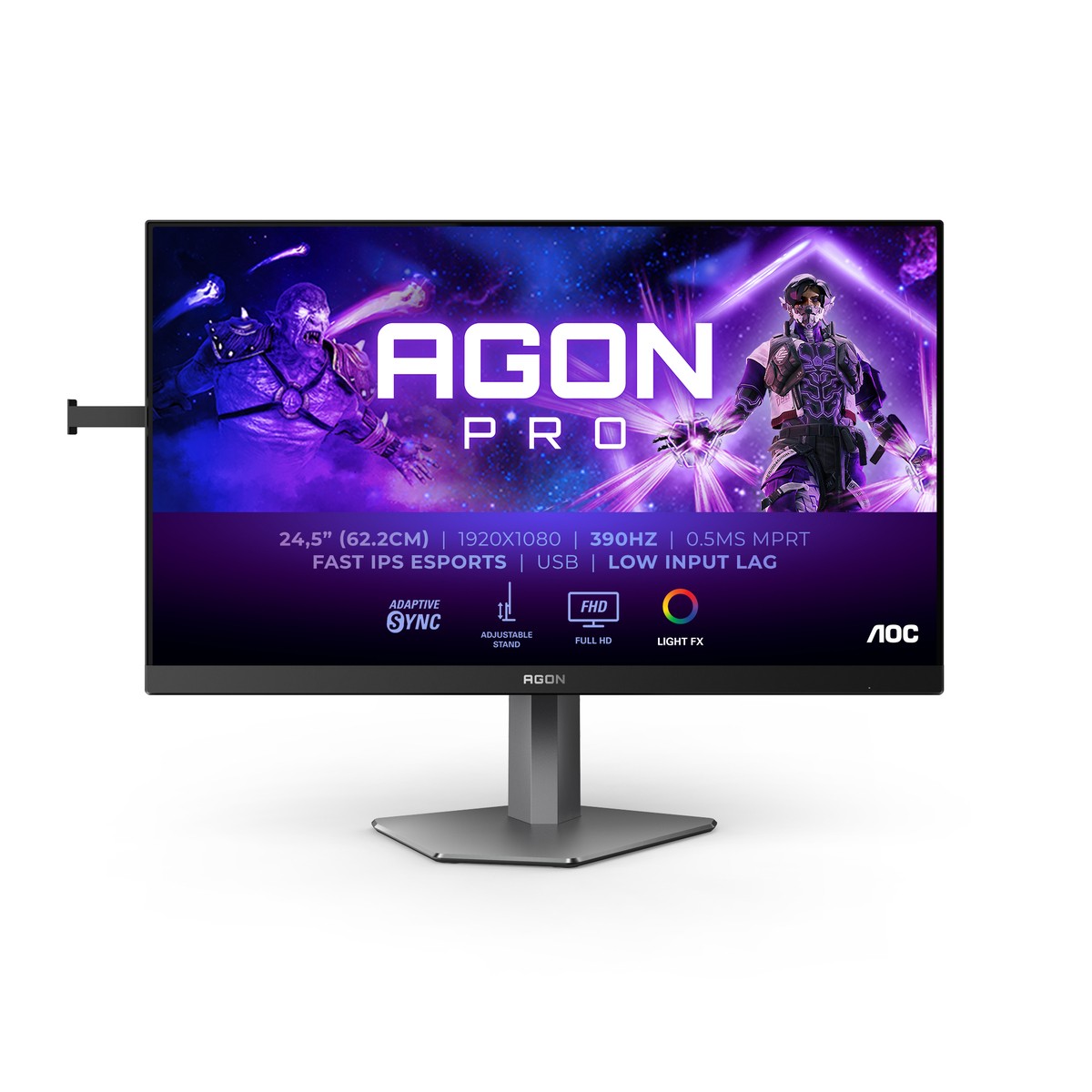AOC Agon PRO AG256FS 24.5 Zoll FHD Gaming Monitor, 390 Hz, 0,5 ms, FreeSync Premium, G-Sync comp., HDR400 (2x HDMI, DisplayPort,