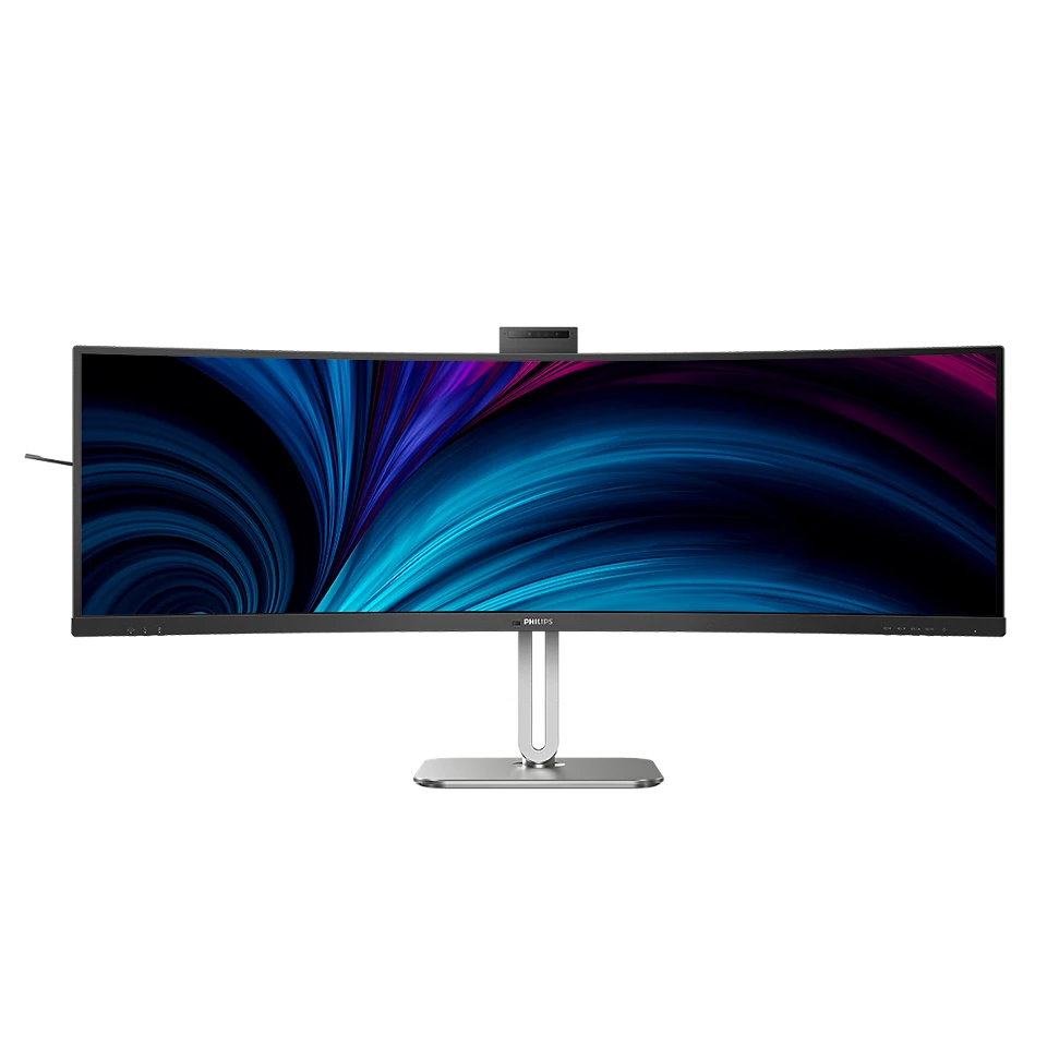 Philips 49B2U6900CH 49 Zoll DQHD Curved Monitor, Webcam, Mikrofon, RJ45, höhenverstellbar (5120x1440, HDMI, DisplayPort, USB-C, 