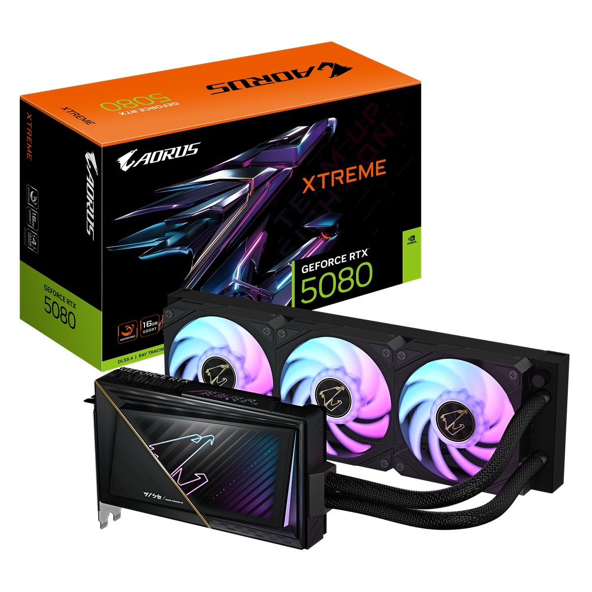 GIGABYTE AORUS GeForce RTX 5080 Xtreme Waterforce 16G - 16GB GDDR7, HDMI, 3x DP
