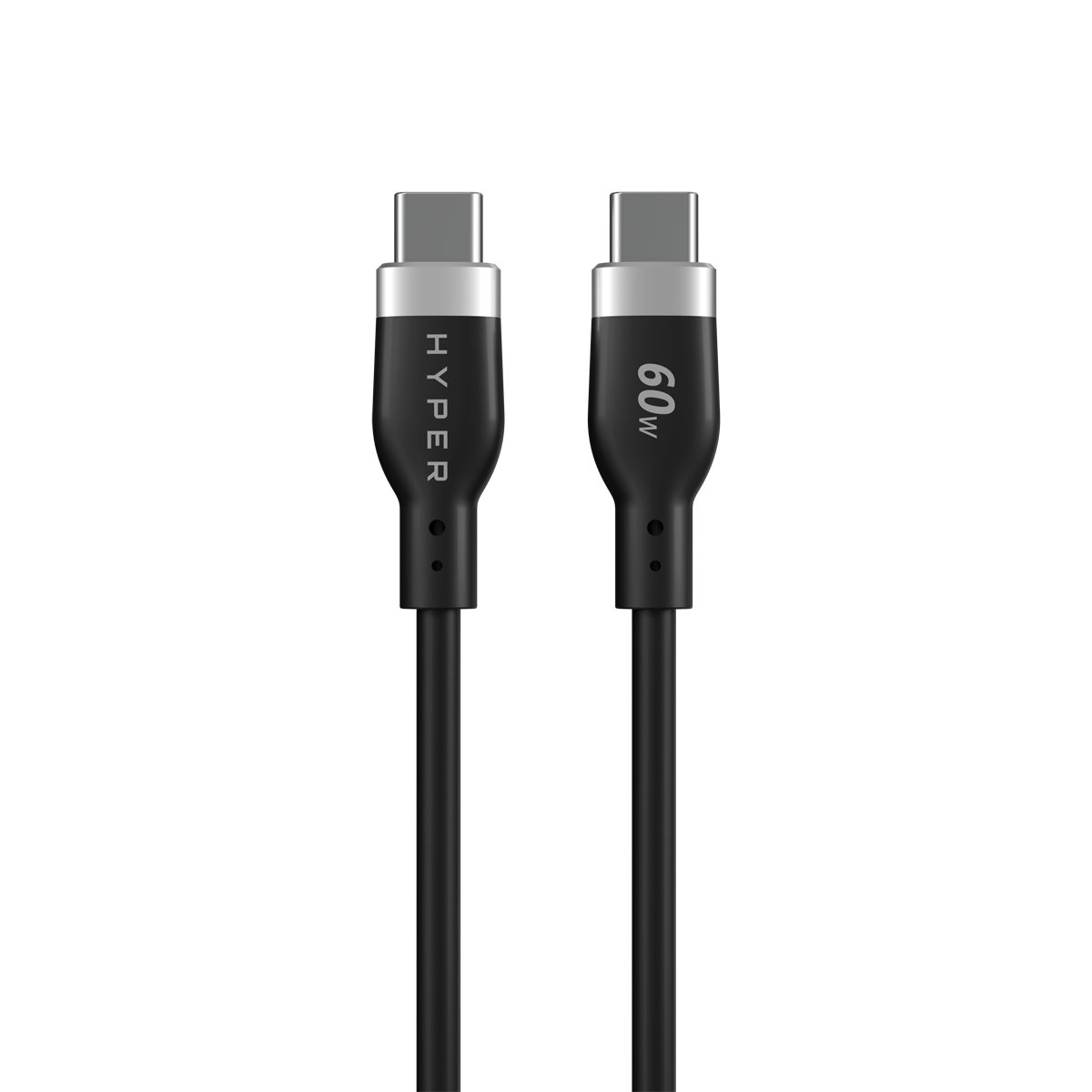 Hyper 1.5m Silicone USB-C auf USB-C 60W Charging Cable - Black 1.5m Silicone USB-C to USB-C 60W Charging Cable - Black