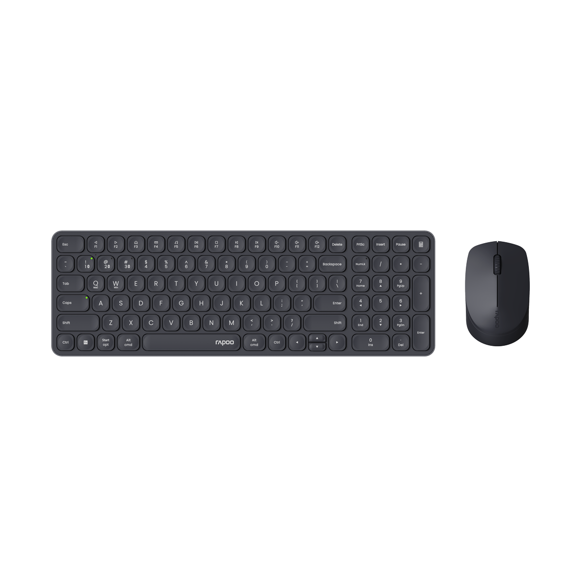 Rapoo Kabelloses ultraflaches Multi-Mode-Deskset "9310M" schwarz, QWERTZ DE, 2,4 GHz, Bluetooth 4.0, Bluetooth 5.0, Nano-USB-Emp
