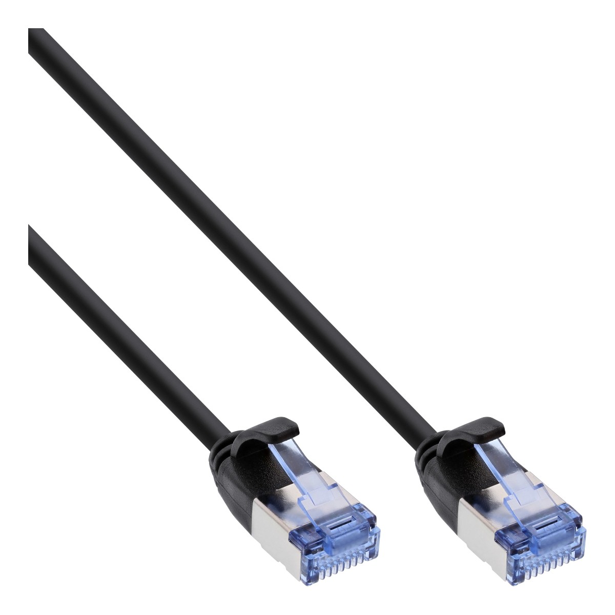 InLine® Patchkabel slim, U/FTP PiMf, Cat.6A, schwarz, 1m