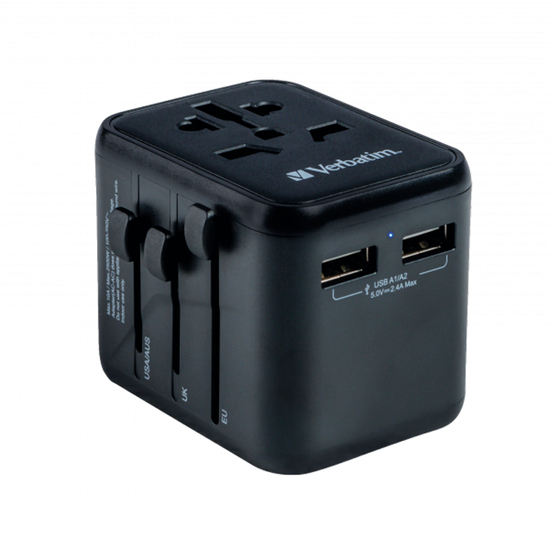 VERBATIM Universal Reiseadapter UTA-01 mit 2xUSB-A