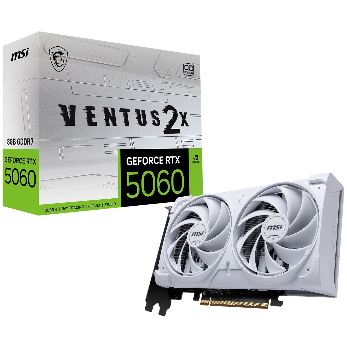MSI GeForce RTX 5060 8G VENTUS 2X OC WHITE - 8GB GDDR7, HDMI, 3x DP